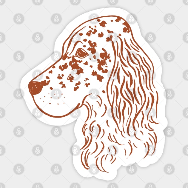 English Setter (White and Brown) Sticker by illucalliart